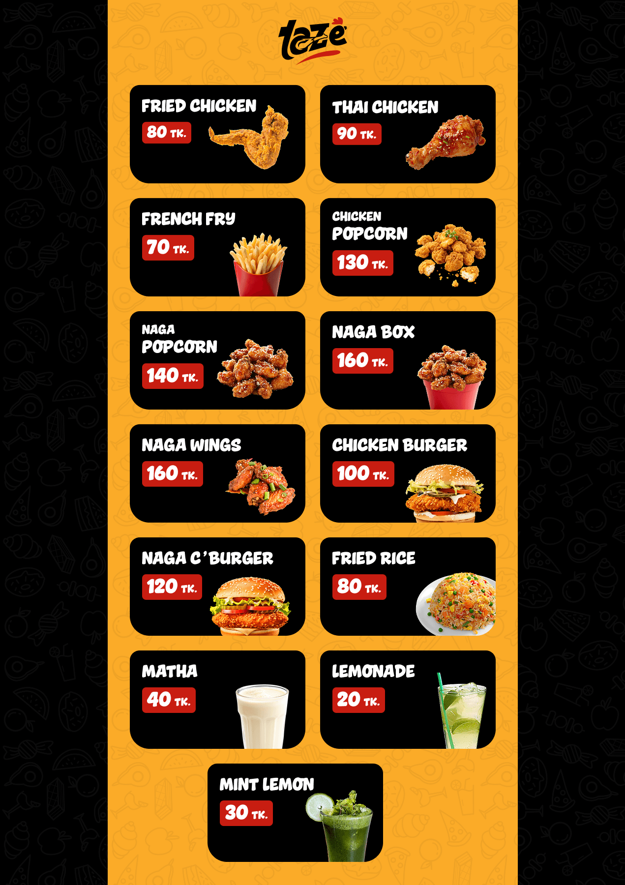 Menu front